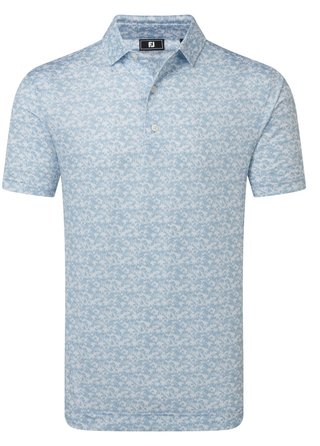 FootJoy Hidden Palm Print Lisle polo da uomo, chambray/white