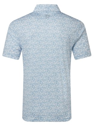 FootJoy Hidden Palm Print Lisle polo da uomo, chambray/white