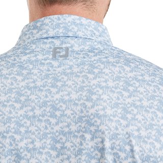 FootJoy Hidden Palm Print Lisle polo da uomo, chambray/white