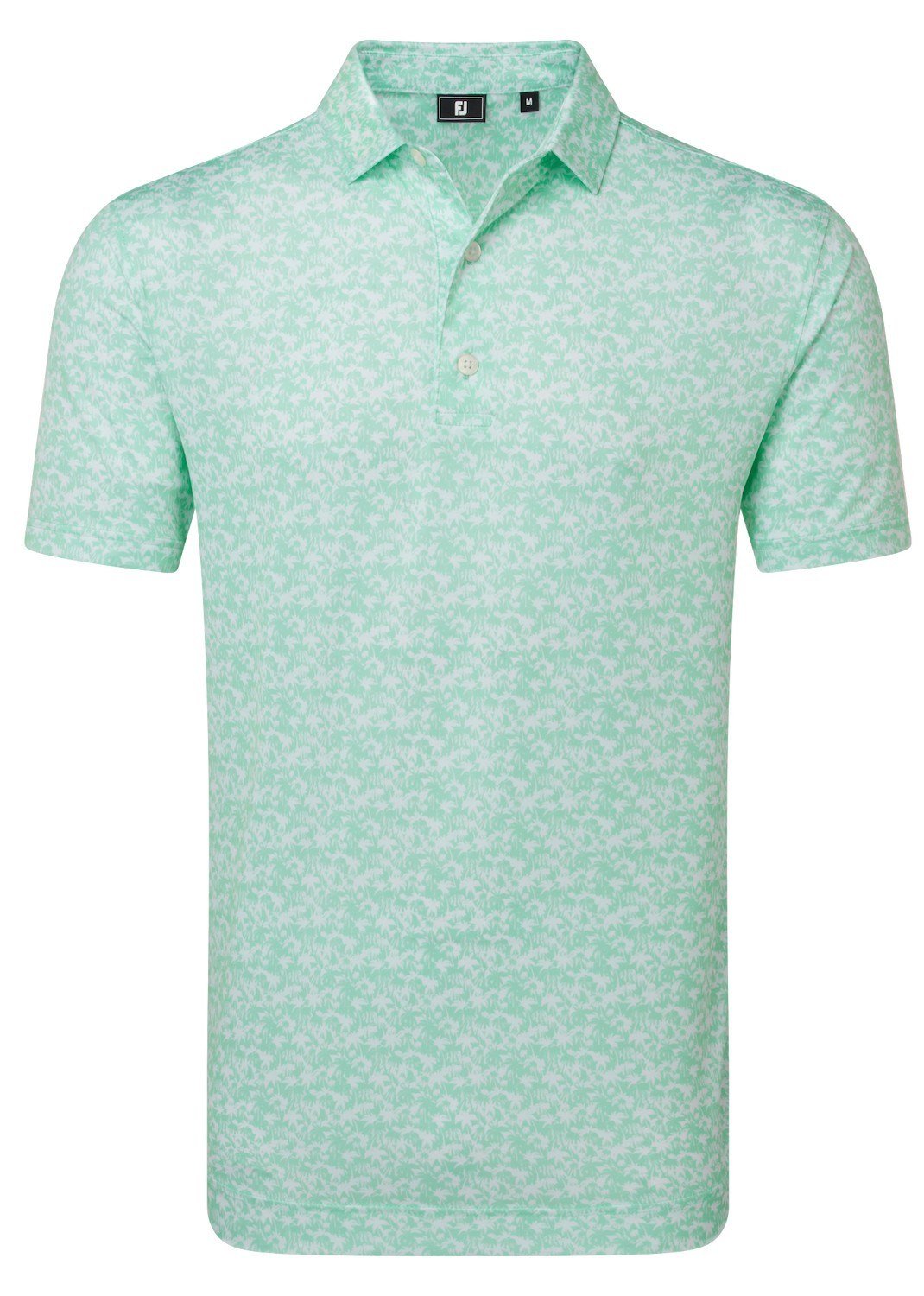 FootJoy Hidden Palm Print Lisle polo da uomo, sea glass/white