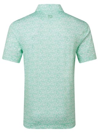 FootJoy Hidden Palm Print Lisle polo da uomo, sea glass/white