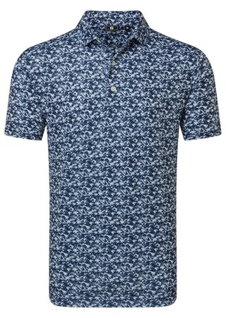 FootJoy Hidden Palm Print Lisle polo da uomo, navy/white