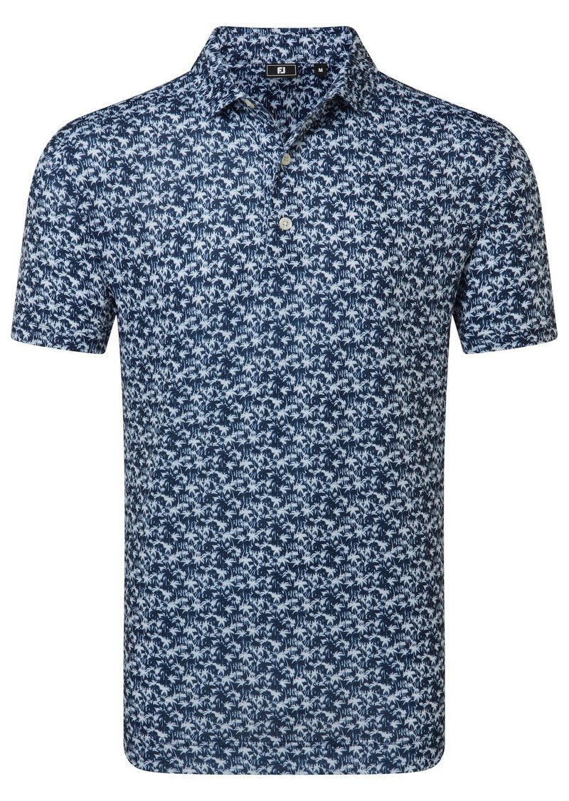 FootJoy Hidden Palm Print Lisle polo da uomo, navy/white