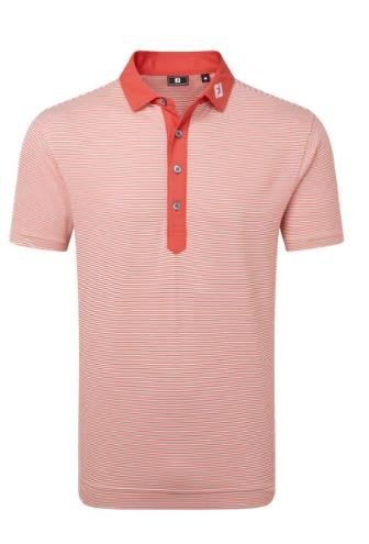 FootJoy Feeder Stripe Pique polo da uomo, nantucket red
