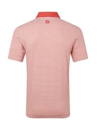 FootJoy Feeder Stripe Pique polo da uomo, nantucket red