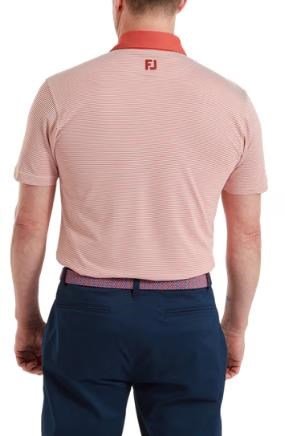 FootJoy Feeder Stripe Pique polo da uomo, nantucket red