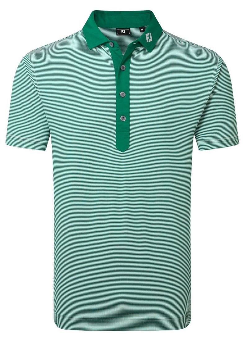 FootJoy Feeder Stripe Pique polo da uomo, field green
