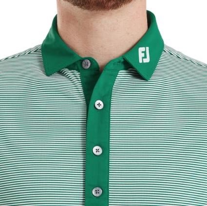 FootJoy Feeder Stripe Pique polo da uomo, field green