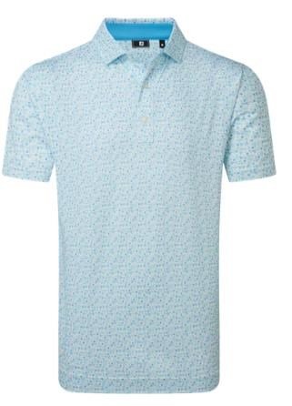 FootJoy Surfs Up Print Lisle polo da uomo, deep reef/white/sea glass/blue reef