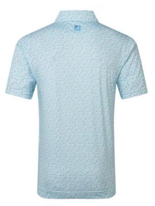 FootJoy Surfs Up Print Lisle polo da uomo, deep reef/white/sea glass/blue reef