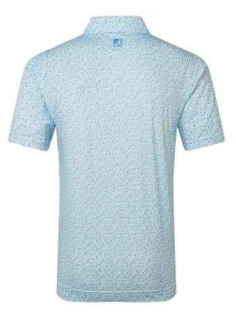 FootJoy Surfs Up Print Lisle polo da uomo, deep reef/white/sea glass/blue reef