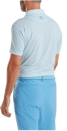 FootJoy Surfs Up Print Lisle polo da uomo, deep reef/white/sea glass/blue reef