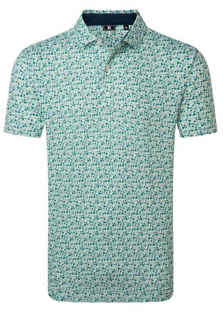 FootJoy Surfs Up Print Lisle polo da uomo, field green/white/sunshine/navy