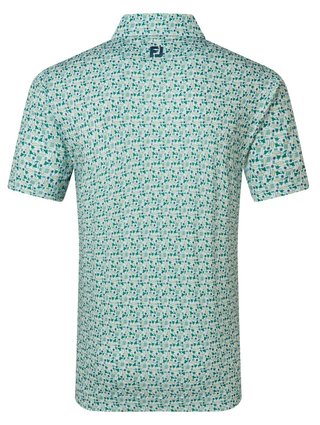 FootJoy Surfs Up Print Lisle polo da uomo, field green/white/sunshine/navy