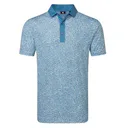 FootJoy Condensed Camo Print Lisle polo da uomo, white/chambray/coastal blue