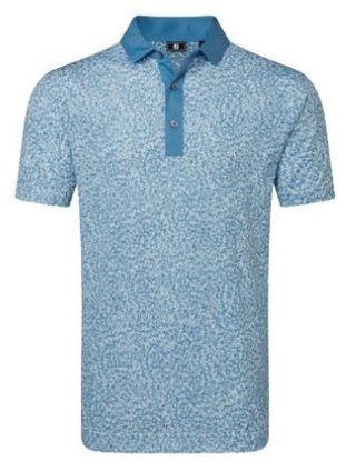 FootJoy Condensed Camo Print Lisle polo da uomo, white/chambray/coastal blue