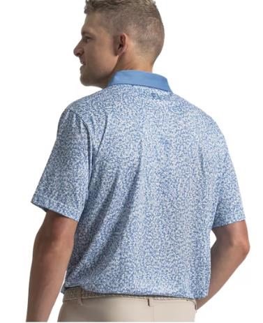 FootJoy Condensed Camo Print Lisle polo da uomo, white/chambray/coastal blue