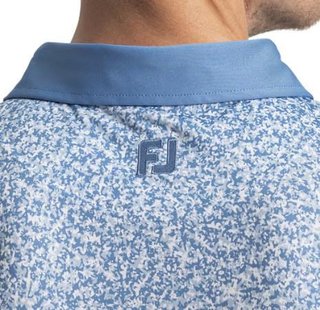 FootJoy Condensed Camo Print Lisle polo da uomo, white/chambray/coastal blue