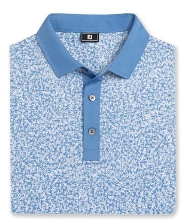 FootJoy Condensed Camo Print Lisle polo da uomo, white/chambray/coastal blue