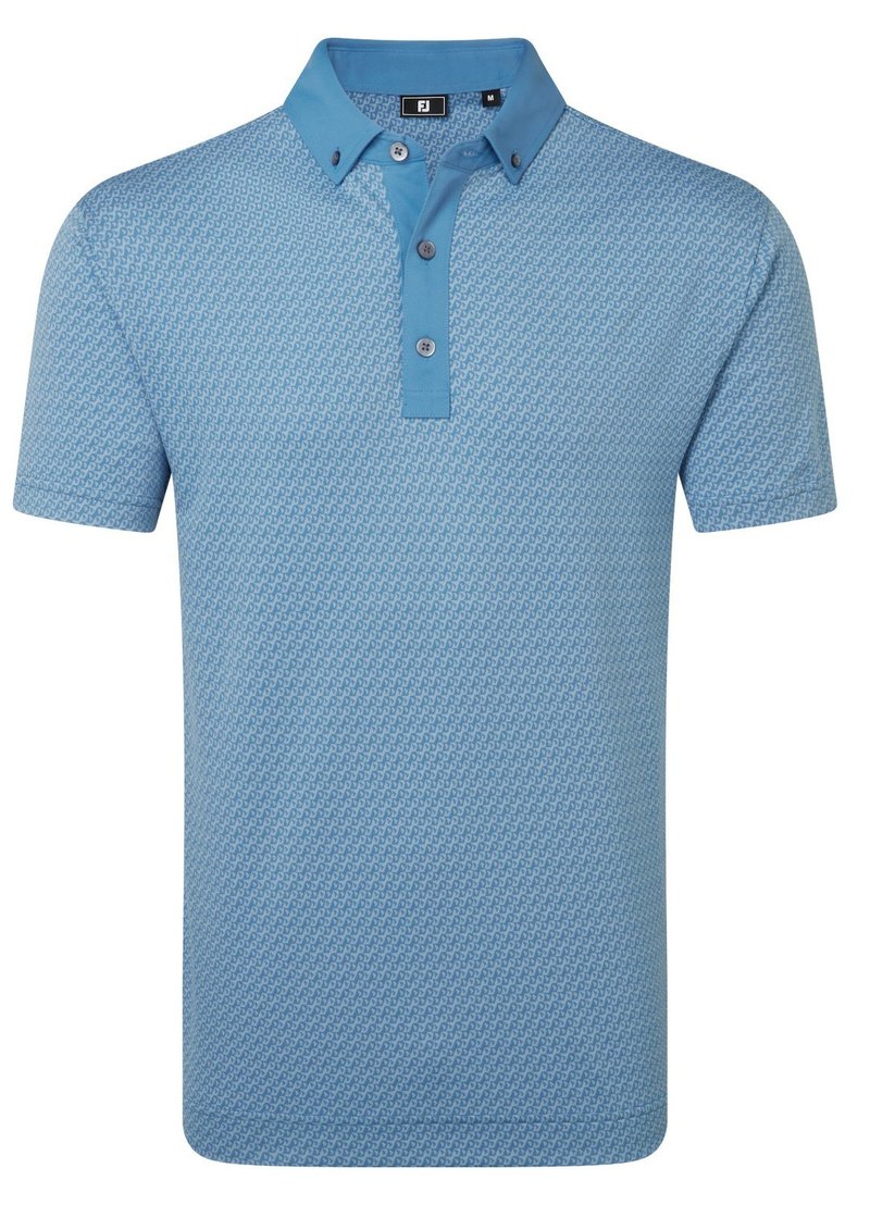 FootJoy Star Geo Jacquard polo uomo, coastal blue
