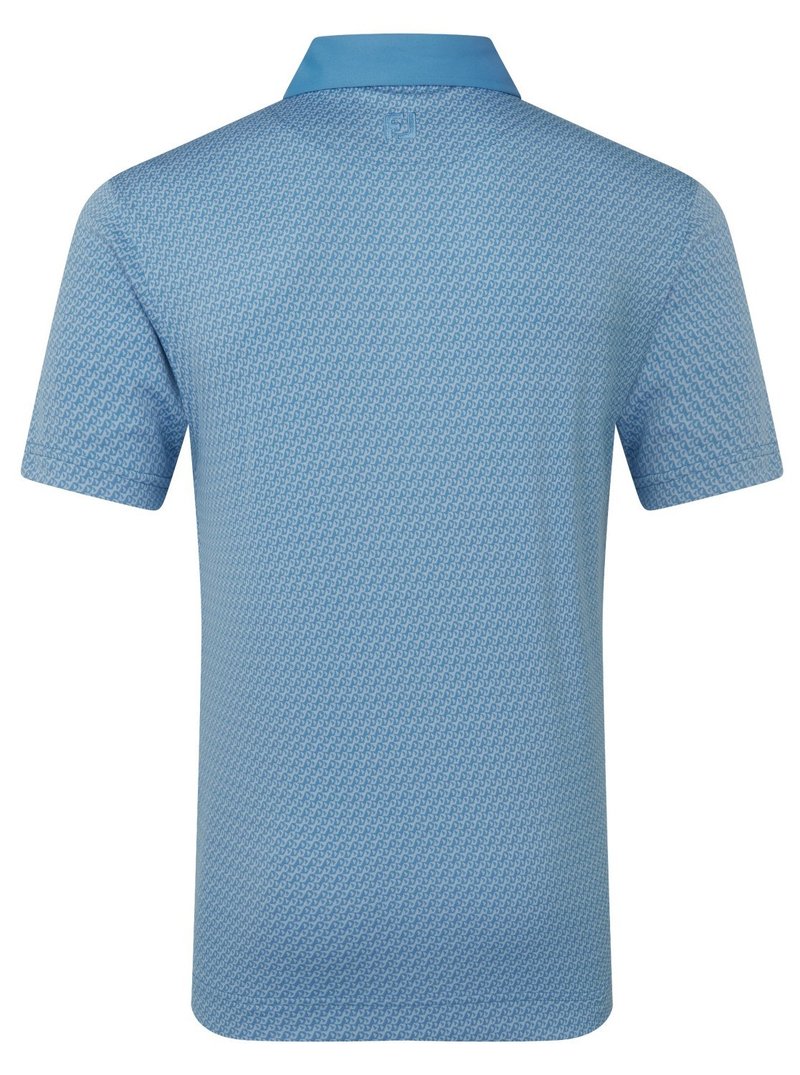FootJoy Star Geo Jacquard polo uomo, coastal blue