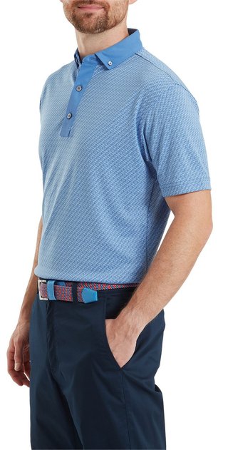 FootJoy Star Geo Jacquard polo uomo, coastal blue