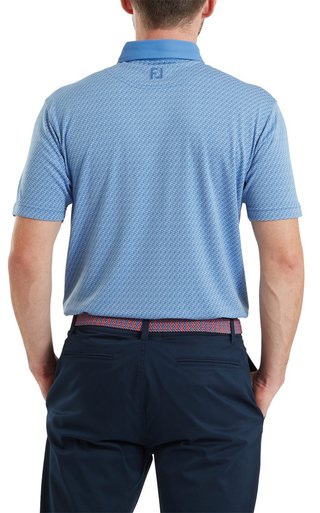 FootJoy Star Geo Jacquard polo uomo, coastal blue