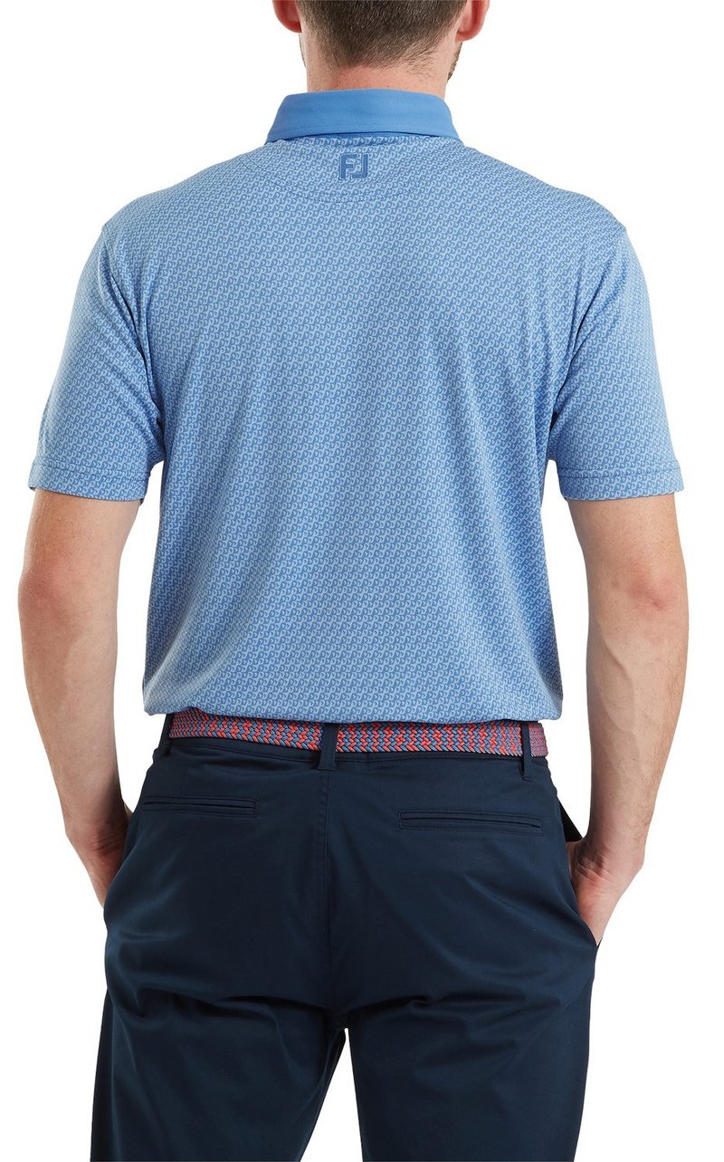 FootJoy Star Geo Jacquard polo uomo, coastal blue
