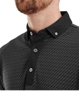 FootJoy Star Geo Jacquard polo da uomo, nero