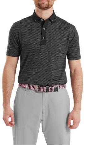 FootJoy Star Geo Jacquard polo da uomo, nero
