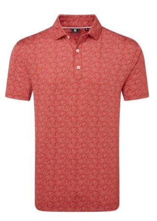 FootJoy Wingtip Floral Lisle polo uomo, nantucket red/white