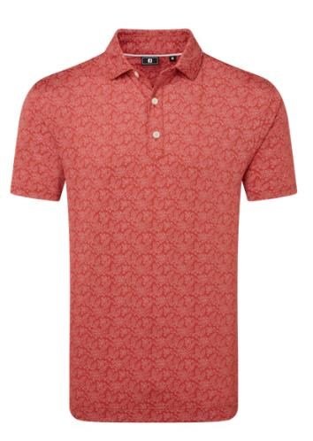 FootJoy Wingtip Floral Lisle polo uomo, nantucket red/white