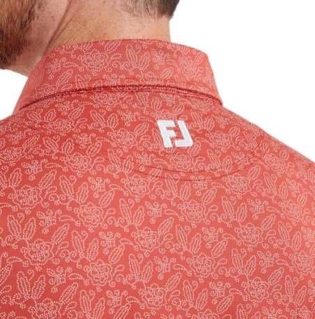 FootJoy Wingtip Floral Lisle polo uomo, nantucket red/white