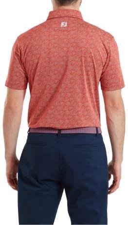 FootJoy Wingtip Floral Lisle polo uomo, nantucket red/white