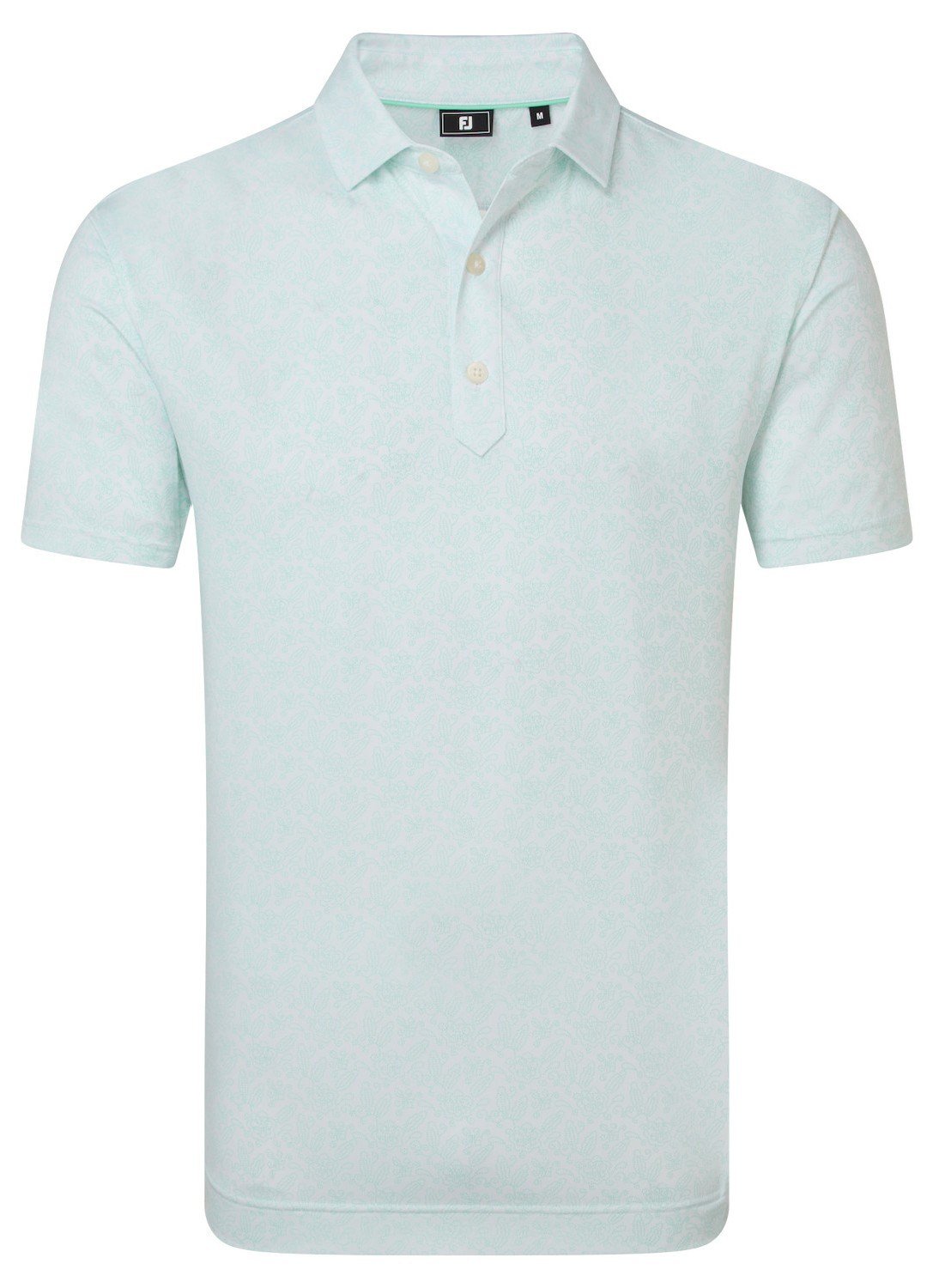 FootJoy Wingtip Floral Lisle polo uomo, white/sea glass