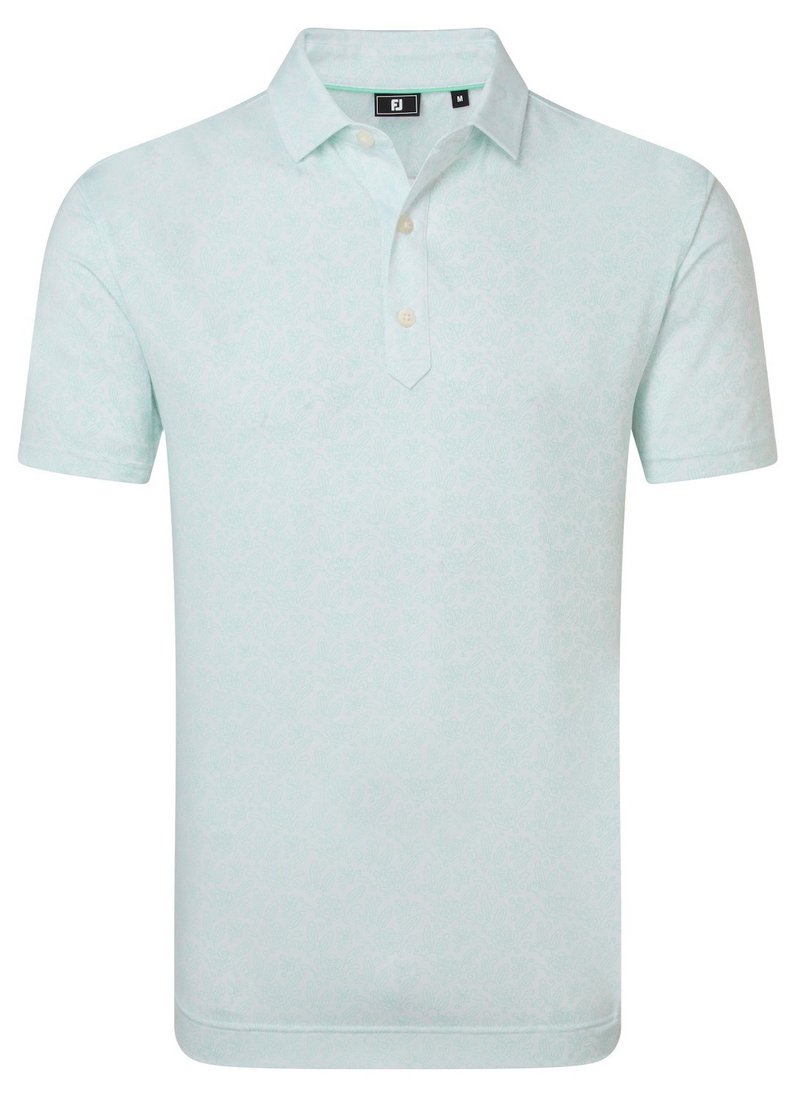 FootJoy Wingtip Floral Lisle polo uomo, white/sea glass