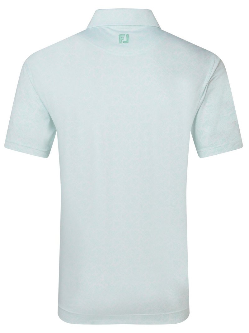 FootJoy Wingtip Floral Lisle polo uomo, white/sea glass