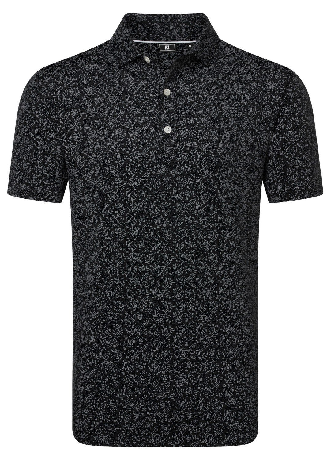 FootJoy Wingtip Floral Lisle polo uomo, nero/bianco