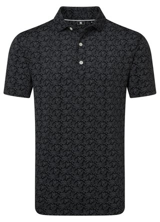 FootJoy Wingtip Floral Lisle polo uomo, nero/bianco