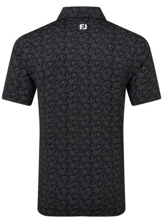 FootJoy Wingtip Floral Lisle polo uomo, nero/bianco