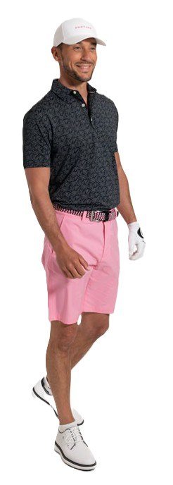 FootJoy Wingtip Floral Lisle polo uomo, nero/bianco