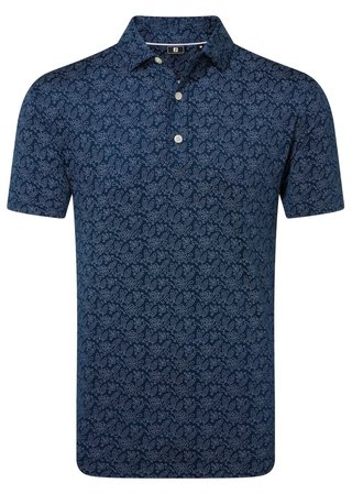 FootJoy Wingtip Floral Lisle polo uomo, navy/white