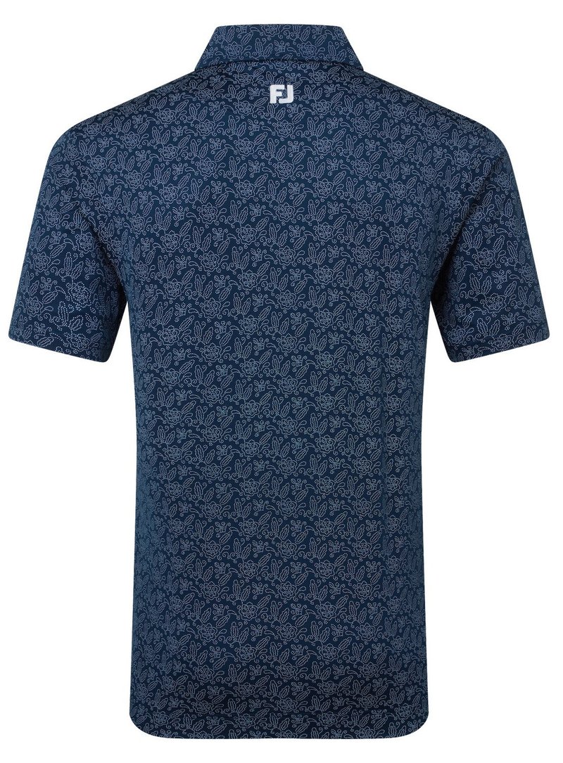 FootJoy Wingtip Floral Lisle polo uomo, navy/white