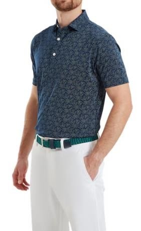 FootJoy Wingtip Floral Lisle polo uomo, navy/white
