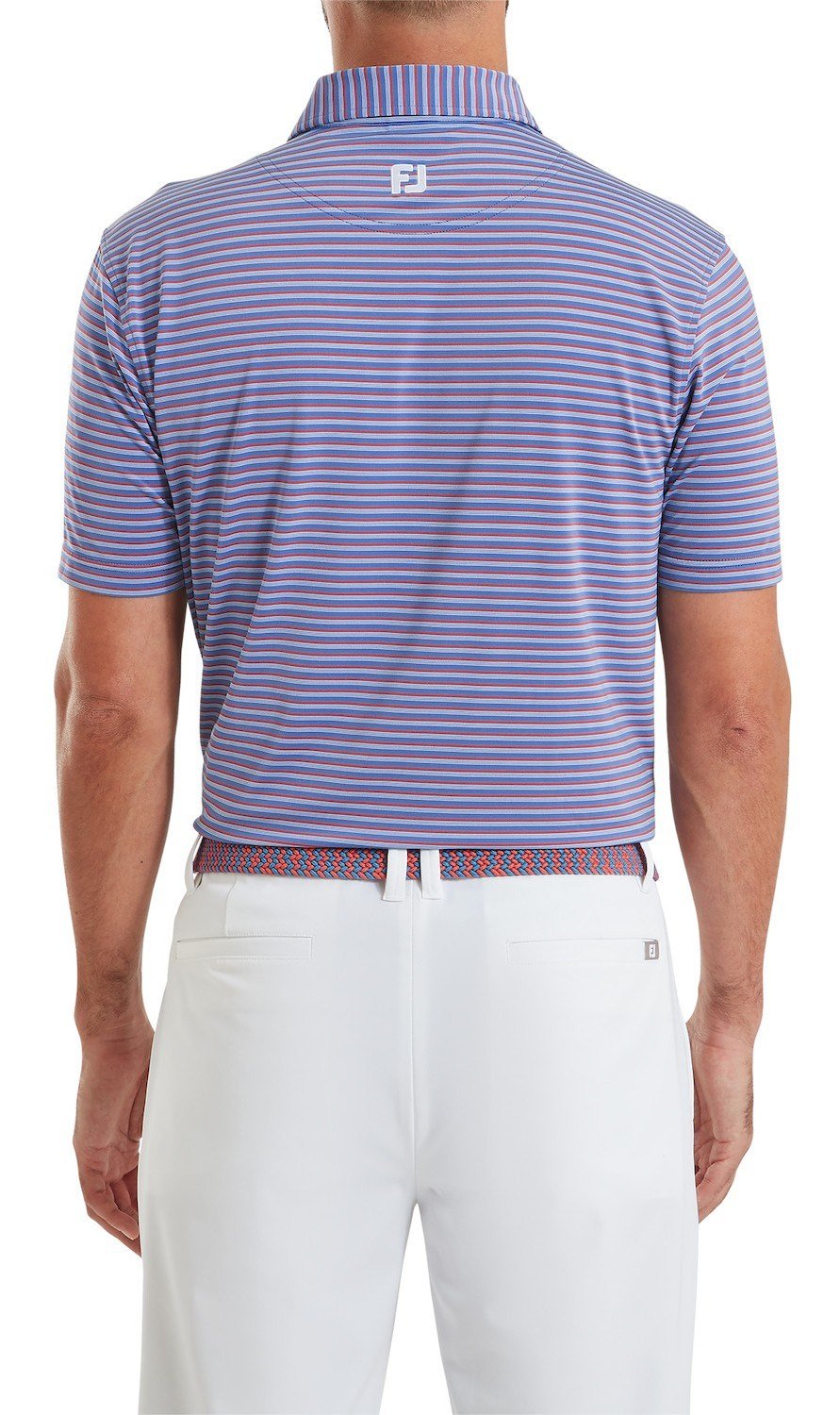 FootJoy Shadow Stripe Lisle polo da uomo, coastal blue