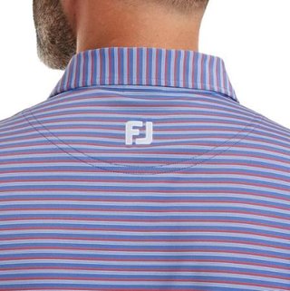 FootJoy Shadow Stripe Lisle polo da uomo, coastal blue