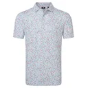 FootJoy Watercolour Floral Print Pique polo da uomo, white/chambray/nantucket red