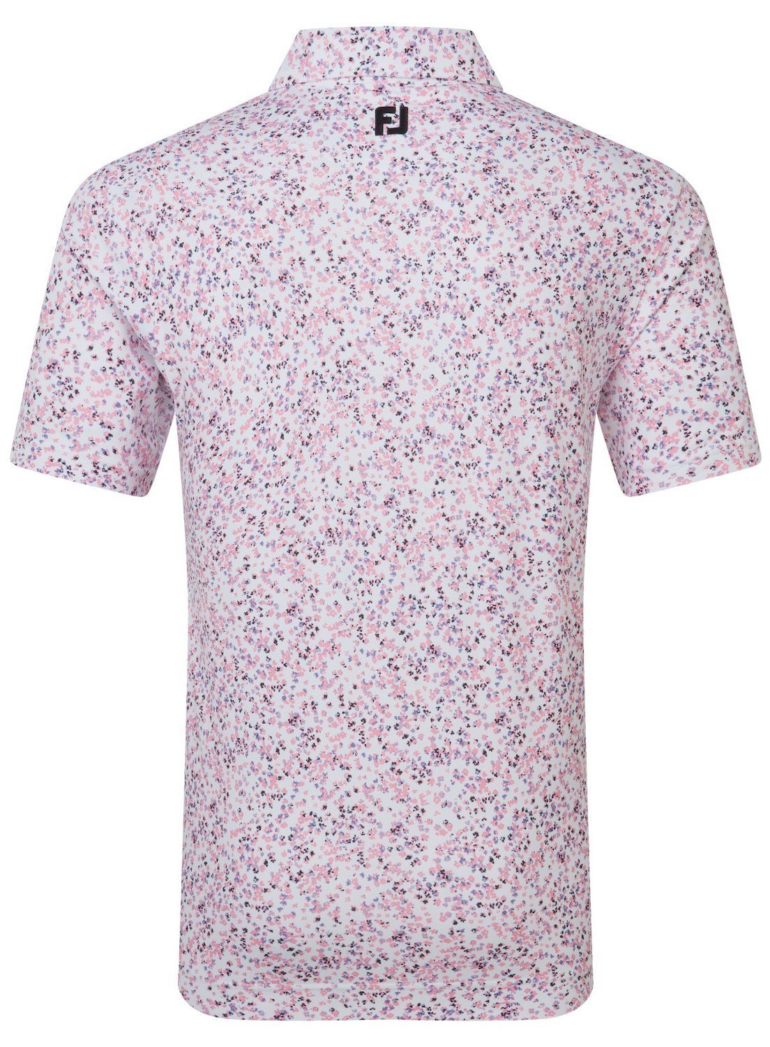 FootJoy Watercolour Floral Print Pique polo da uomo, bianco/pink pop/nero