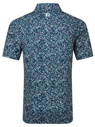 FootJoy Watercolour Floral Print Pique polo da uomo, navy/sunshine/field green