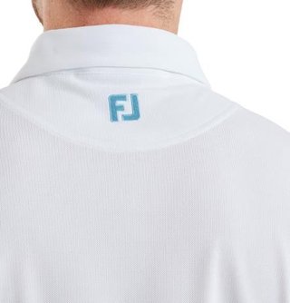 FootJoy Sleeve Stripe Pique polo da uomo, bianco/blue reef/sea glass